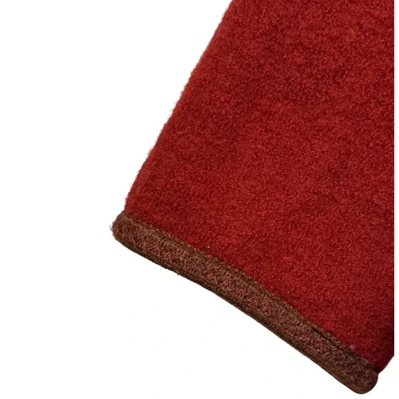 Wool Jacket Coat‎ Womens Red Brown Embroidered Sheep Countryside Scene Unique - Picture 5 of 8